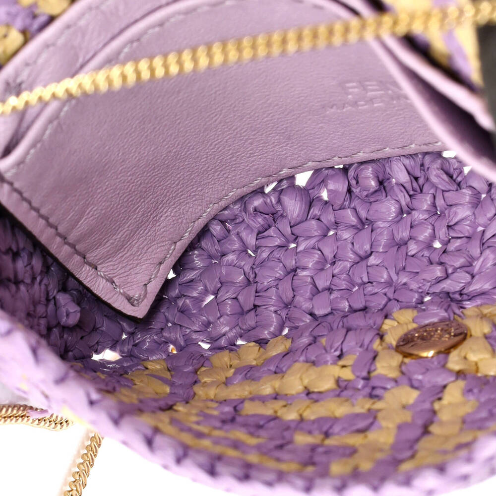 Fendi Nano Chain Baguette Charm Bag Zucca Raffia - Picture 5 of 6